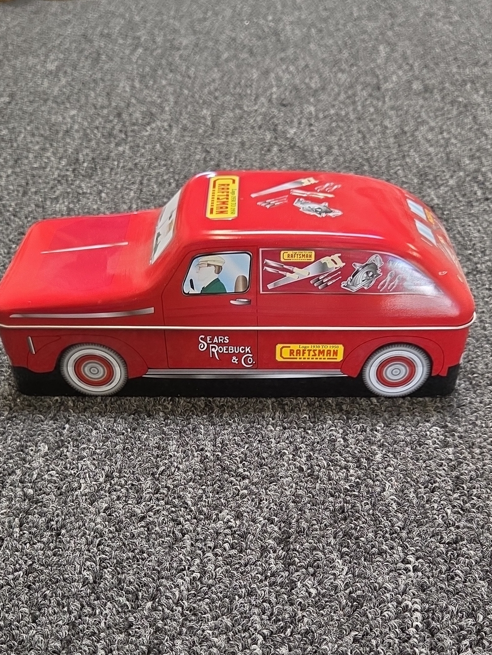 Red Sears Roebuck & Co. Craftsman Tin Toy Delivery Van